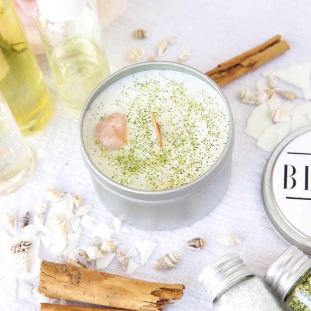 Handmade Soy Wax Candle “Peach Moonstone”